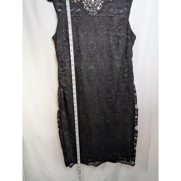Women's Scarlett Black Lace Dress Sleeveless Stone Embellishments Size 16 - Picture 9 of 12